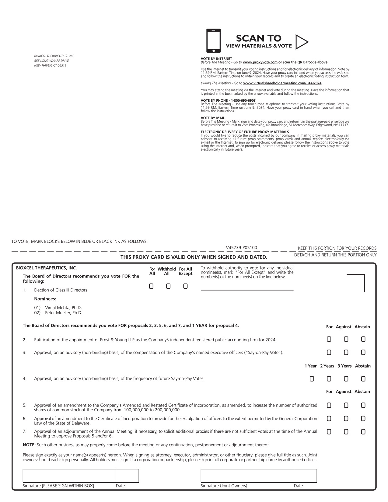 [MISSING IMAGE: px_24bioxcelproxy1pg01-bw.jpg]